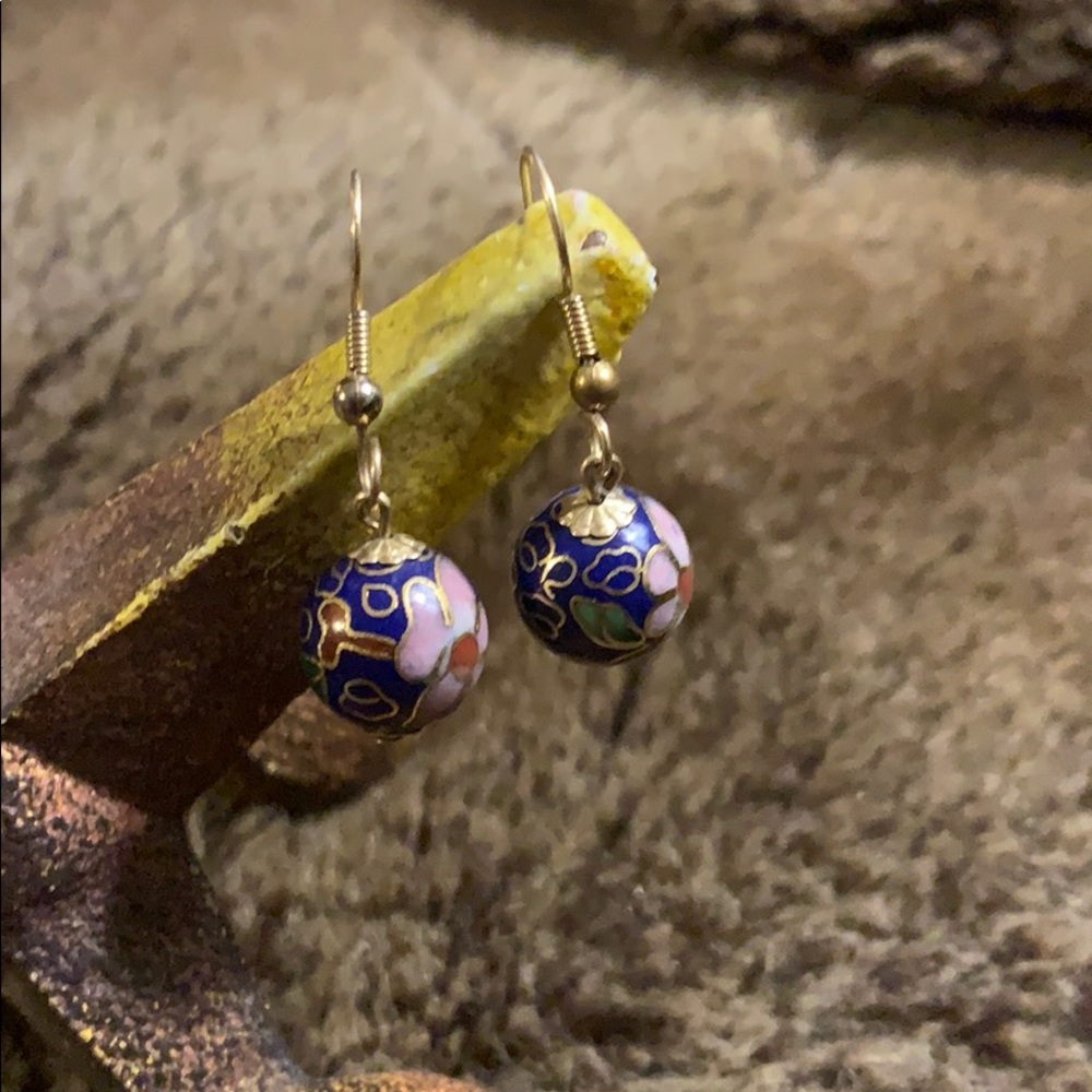 Vintage Cloisonne Earrings